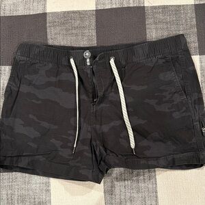 Black Camo Swim Shorts with Drawstring
